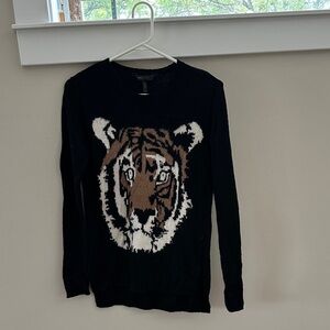 BCBGMaxAzria Black Sweater with Tiger